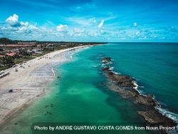 Clear water of beach in Brazil, aerial shot 5aXXKo