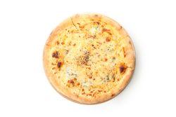 Tasty cheese pizza isolated on neutral background