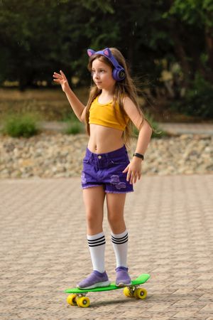 Girl riding on Skateboard
