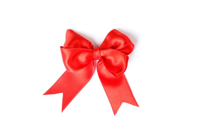 Red bow isolated on blank background. Gift concept