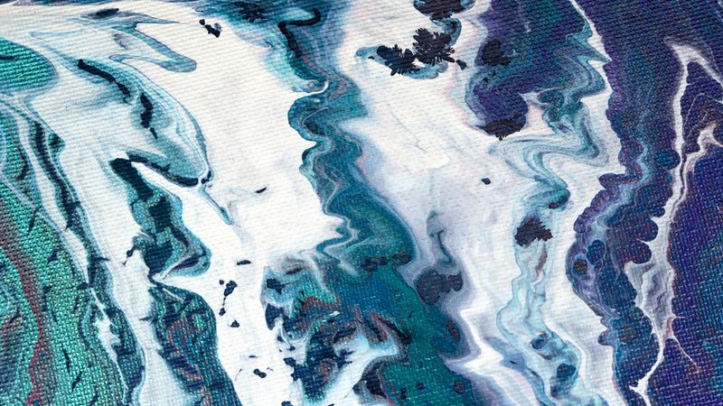 Blue Fluid Art, Abstract Acrylic Background