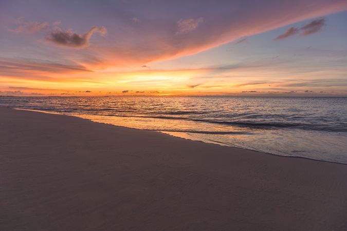 Sun just setting over the ocean