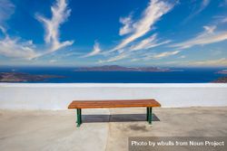 Bench overlooking the Aegean Sea 0PLBO0