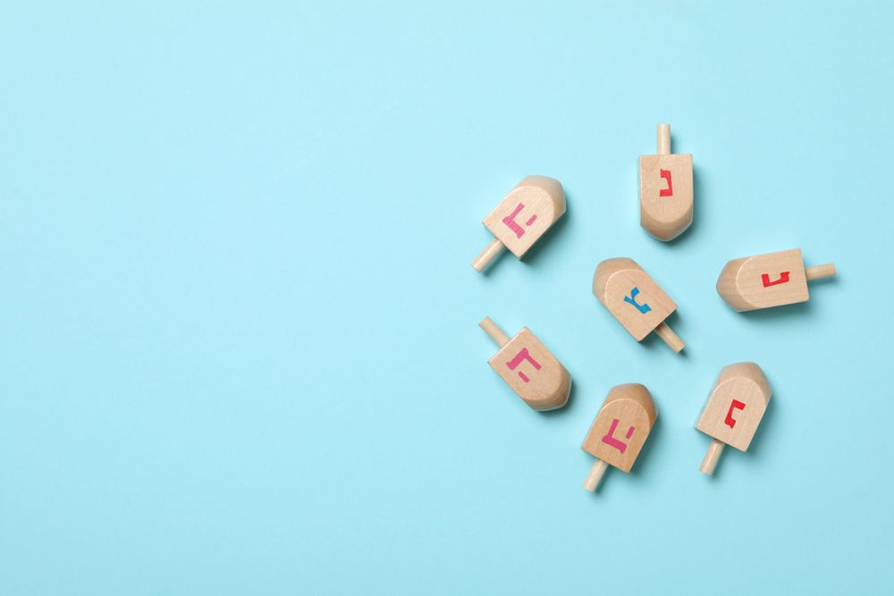 Concept of Jewish holiday, Hanukkah, space for text