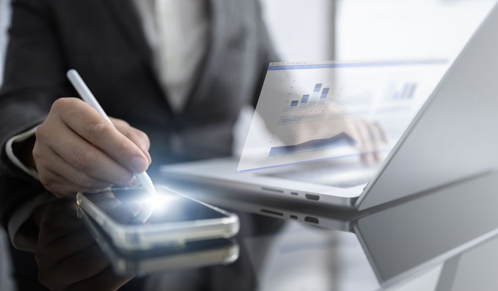 Business Communication Using Mobile and Laptop