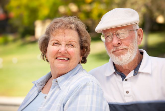 Happy Older Couple in The Park