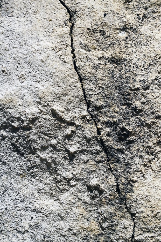 Texture of crack on old rocky surface
