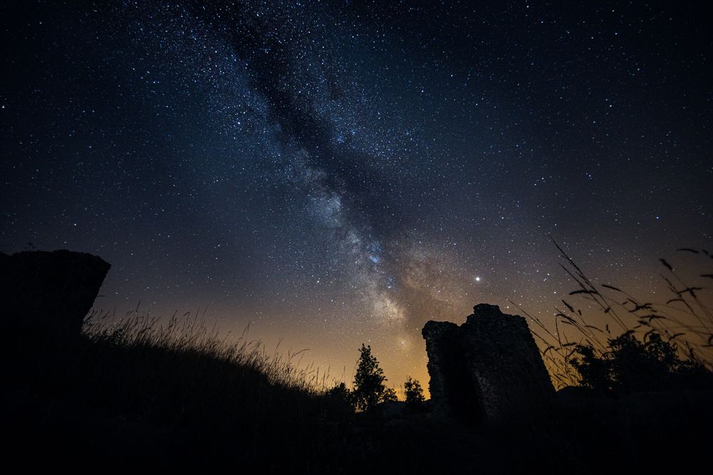 Night sky with the Milky Way in the foreground