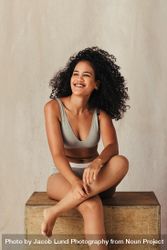 Black female model feeling happy in her natural body 5Xjkrb