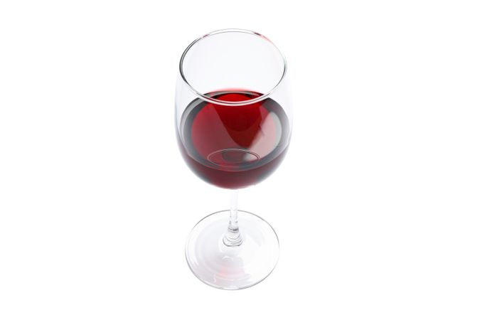 Glass with red wine isolated on blank background