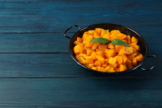 Concept of tasty homemade dish - baked pumpkin