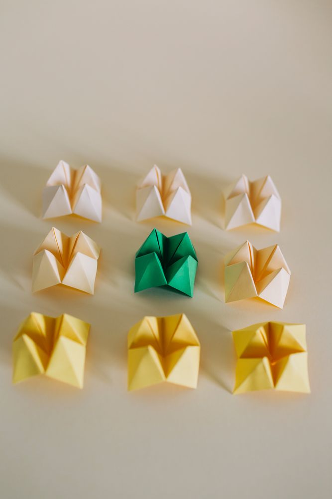 Set of paper origami