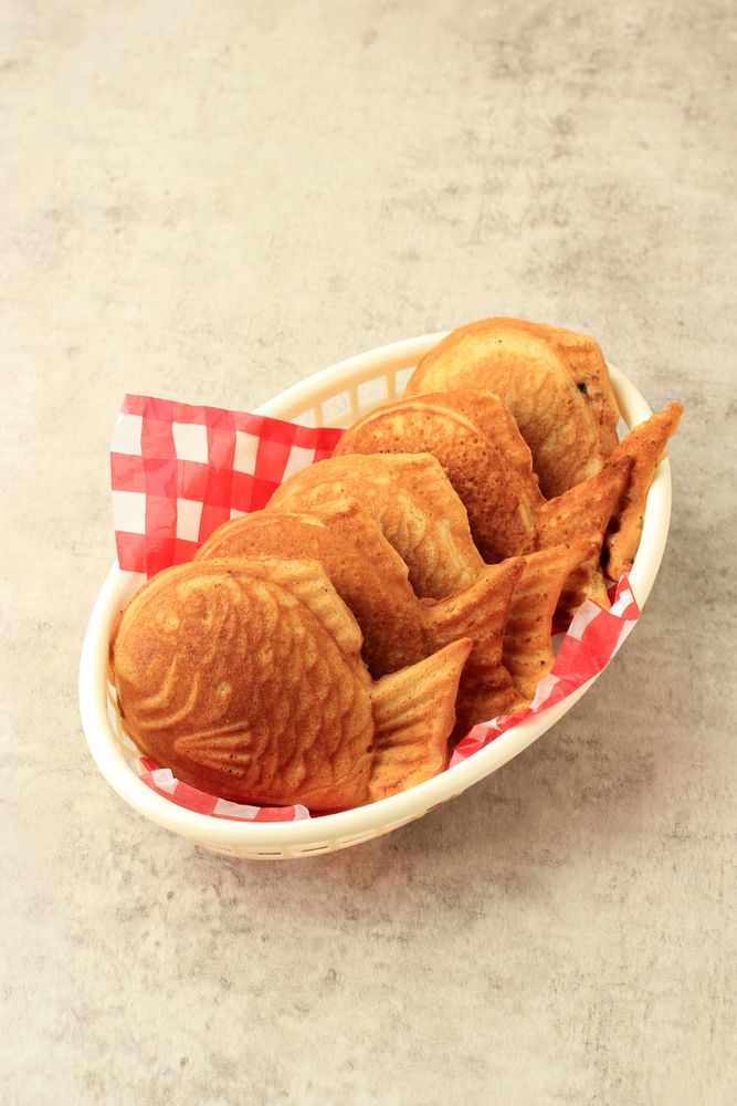 Basket of Japanese taiyaki