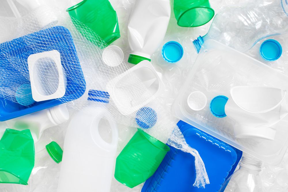 Empty plastic bottles and mesh
