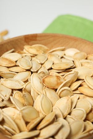 Cooking ingredients for fall season - pumpkin seeds, pumpkin