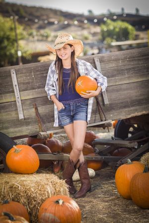Girl Portrait at the Pumpkin Patch