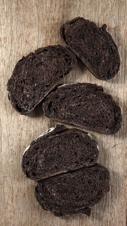 Sliced Chocolate Sourdough, Top View