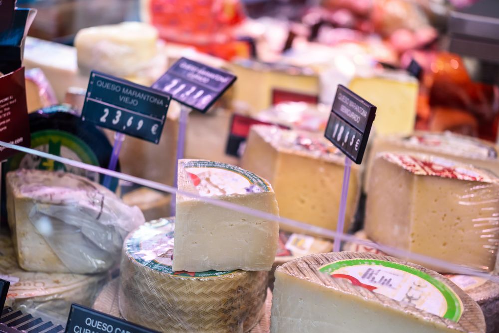 Close up of cheese in counter