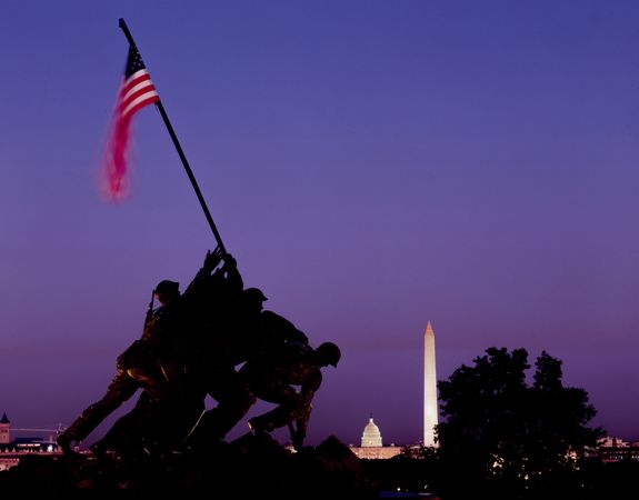 Iwo Jima Memorial at Dusk, Arlington, Virginia