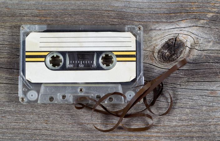 Old cassette tape cartridge
