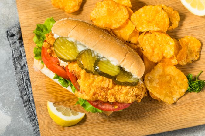 Southern Homemade Catfish Poboy Sandwich