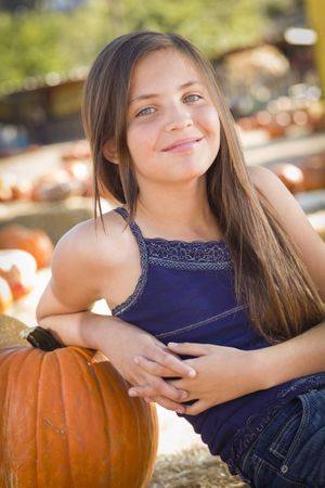 Girl Portrait at the Pumpkin Patch