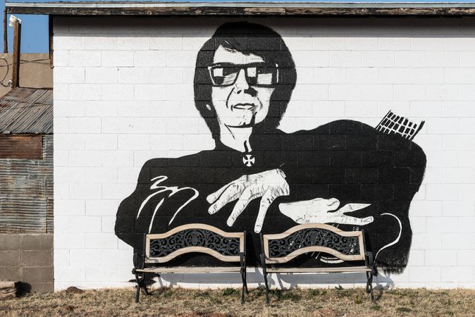 Image honoring local singer and songwriter Roy Orbison, Wink, Texas