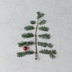 Christmas tree made of winter foliage