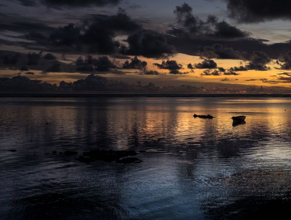 Colorful sunrise in Indian Ocean