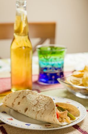 Traditional mexican food with chicken fajita