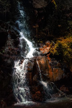 Cascading small waterfall in tropical climate