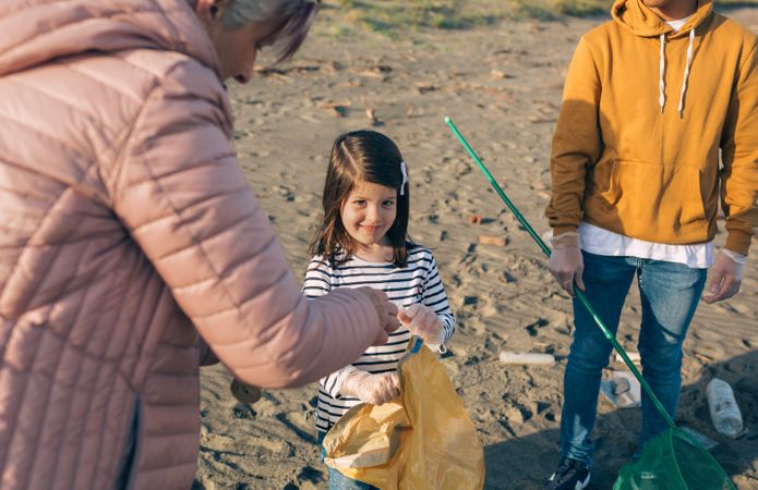 Volunteers preparing to clean the beach
