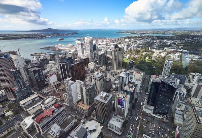 Aerial view of cityscape of Auckland, Auckland, New Zealand