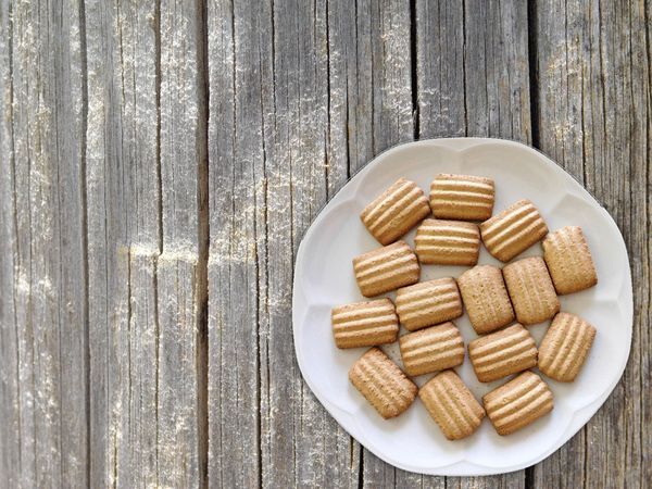 Cookies On The Wooden Background