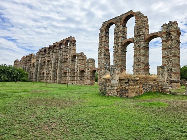 The Acueducto de los Milagros, Miraculous Aqueduct in Merida, Extremadura, Spain