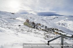 Ski resort of Sierra Nevada in winter, full of snow 5RO2D4
