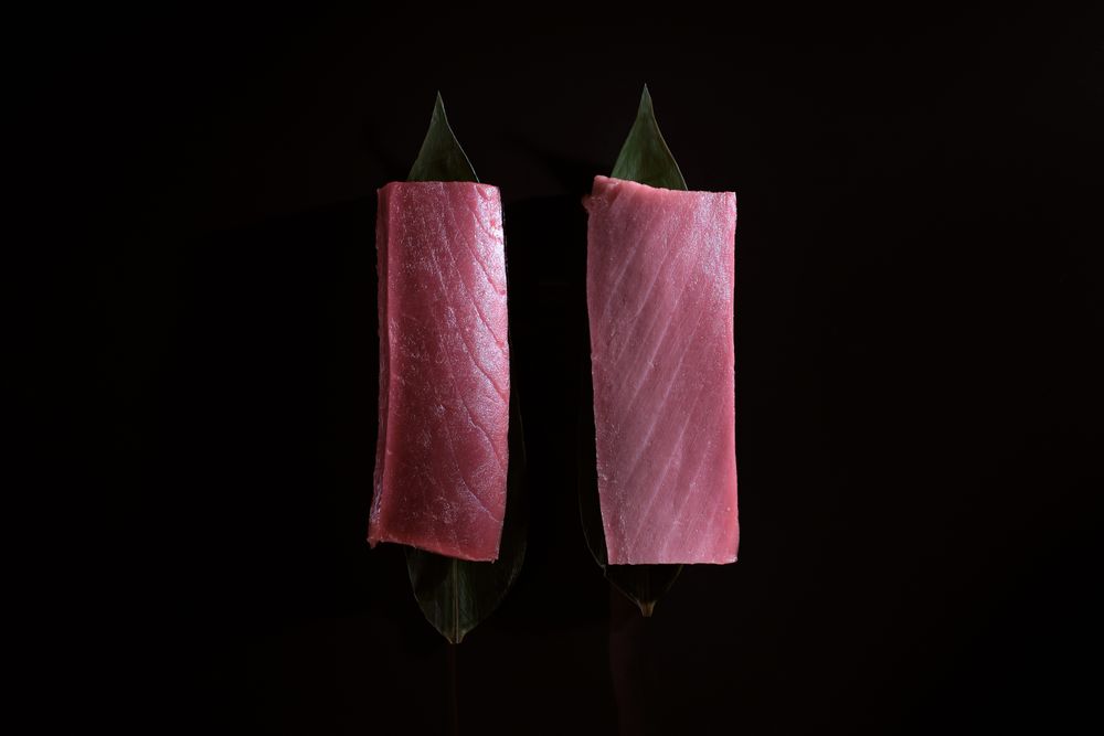 Delicious fresh bluefin tuna loin portions