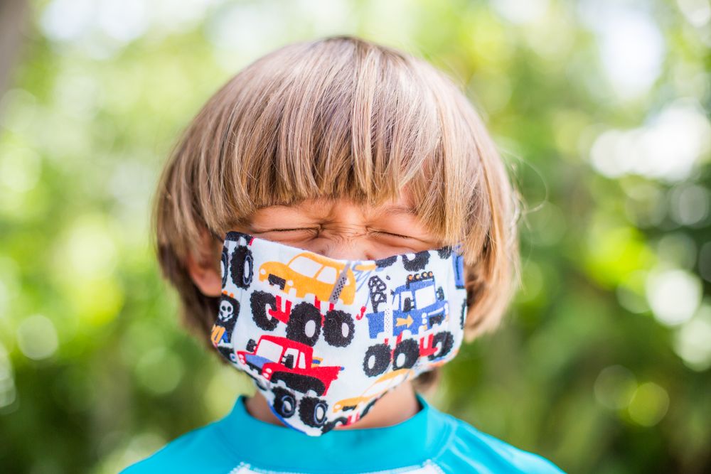 Boy with facemask outdoor