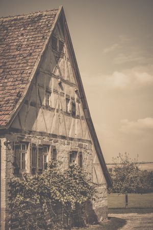 Vintage image of medieval German house