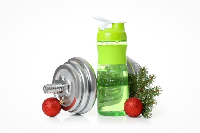 Concept of Sport and Happy New Year, isolated on plain background