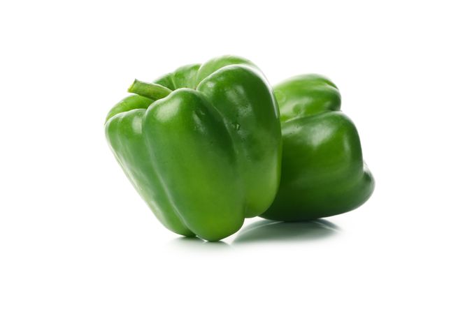 Fresh green pepper isolated on blank background