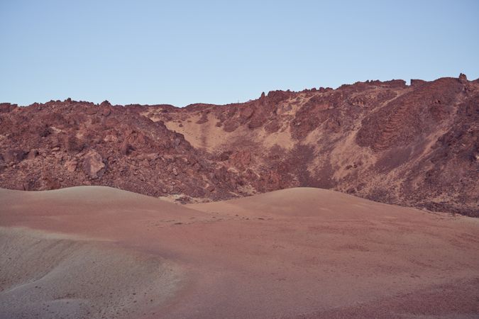 Mountains near sandy terrain in nature