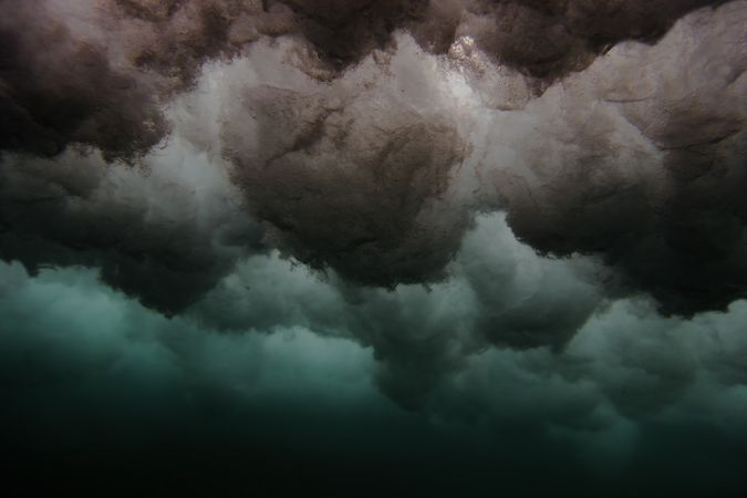 Splashes in water of sea