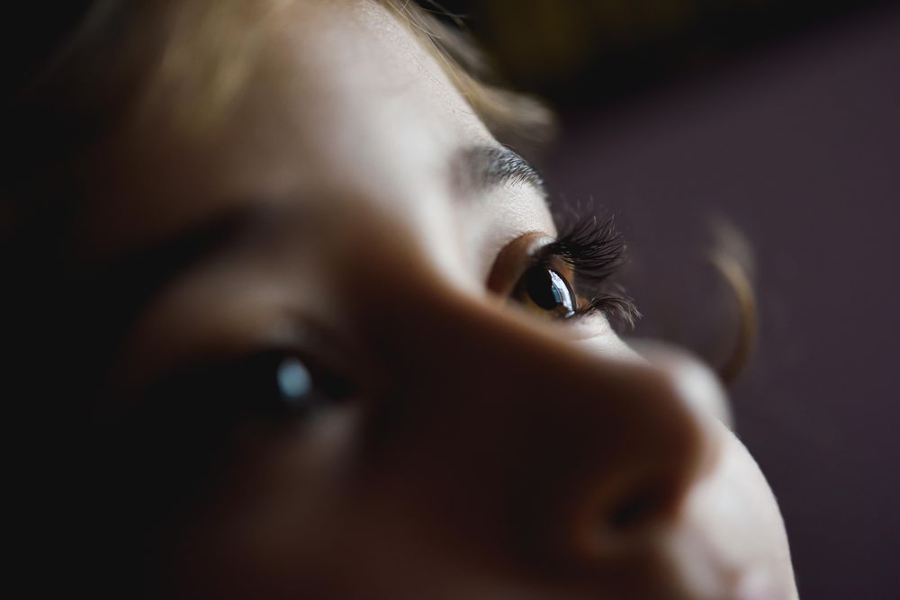 Face of a child with selective focus