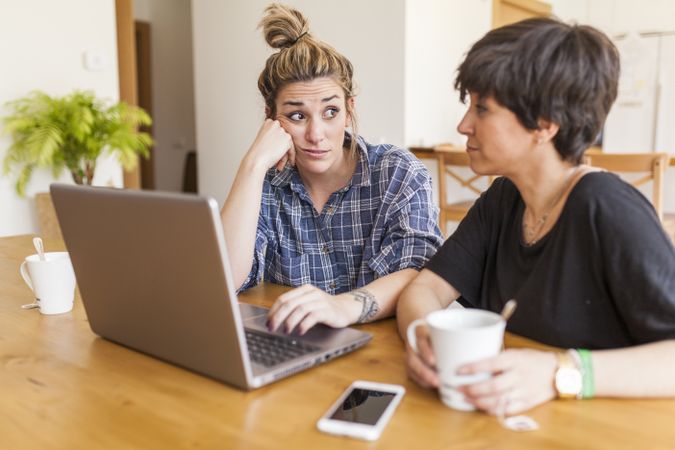 two women at home