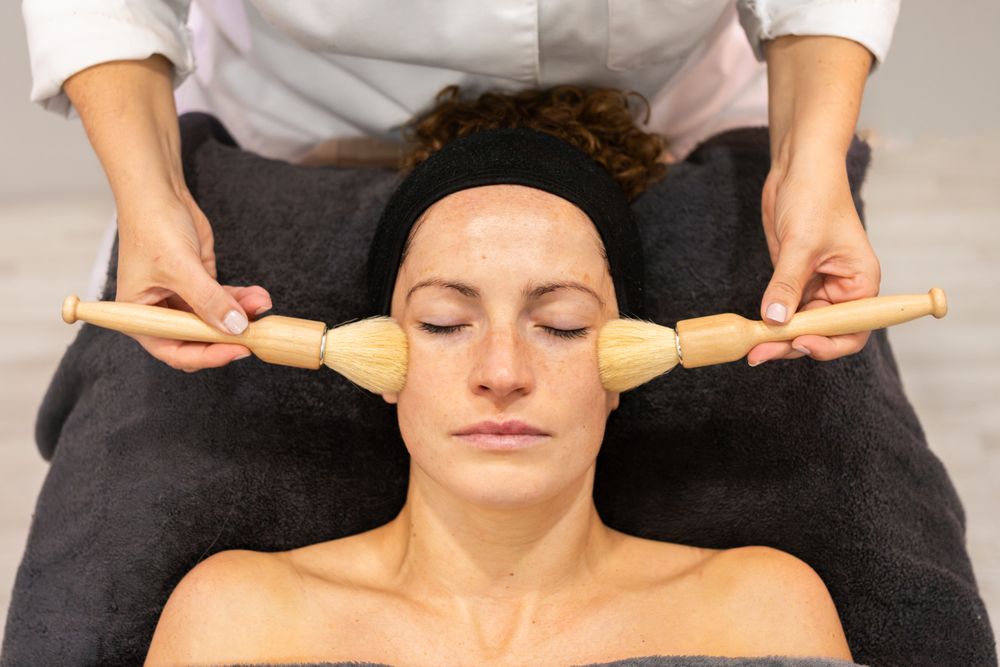 Female client receiving beauty treatment