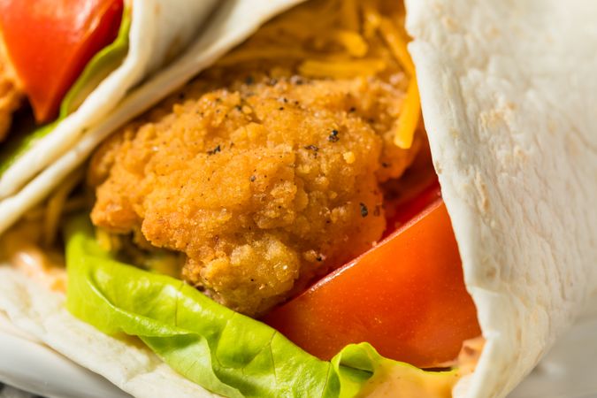 Healthy Homemade Fried Chicken Wrap