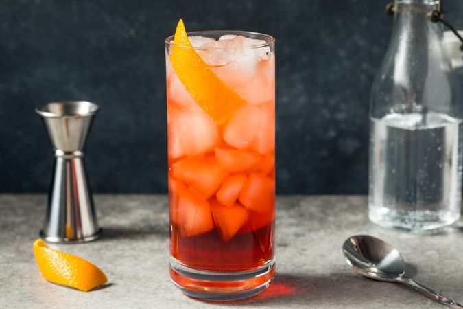 Cold Refreshing Americano Negroni Cocktail
