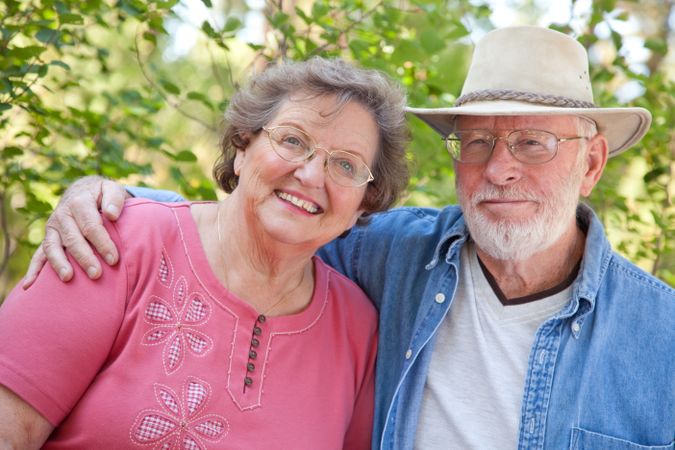 Loving Older Couple Outdoors