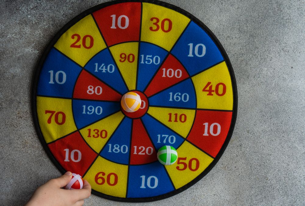 Bright color safe dartboard